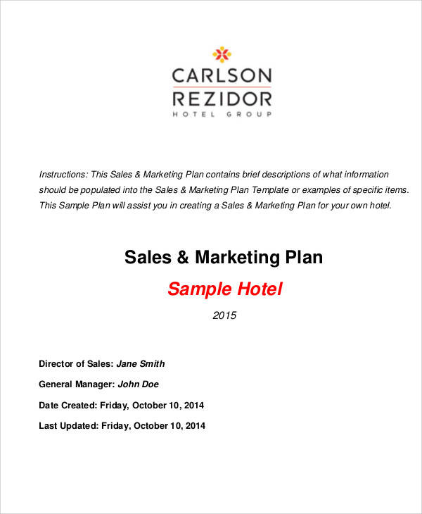 hotel sales and marketing plan