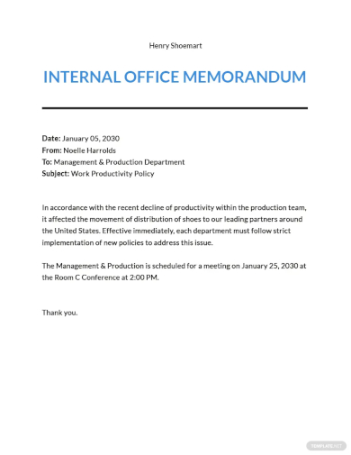 internal office memo template