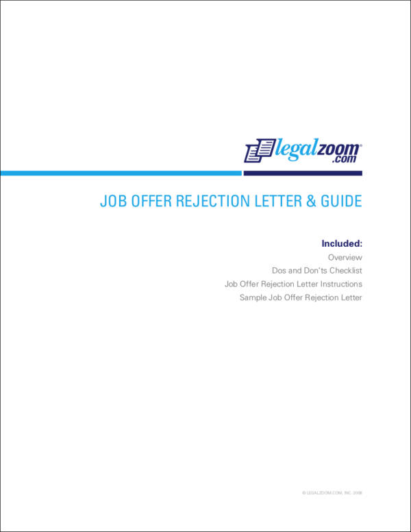 job offer rejection letter guide