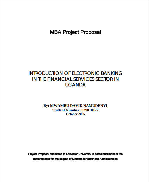mba project proposal example