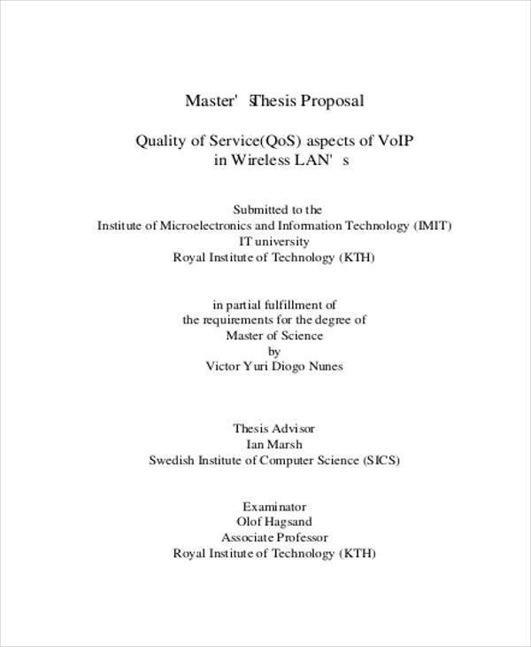 proposal of the thesis