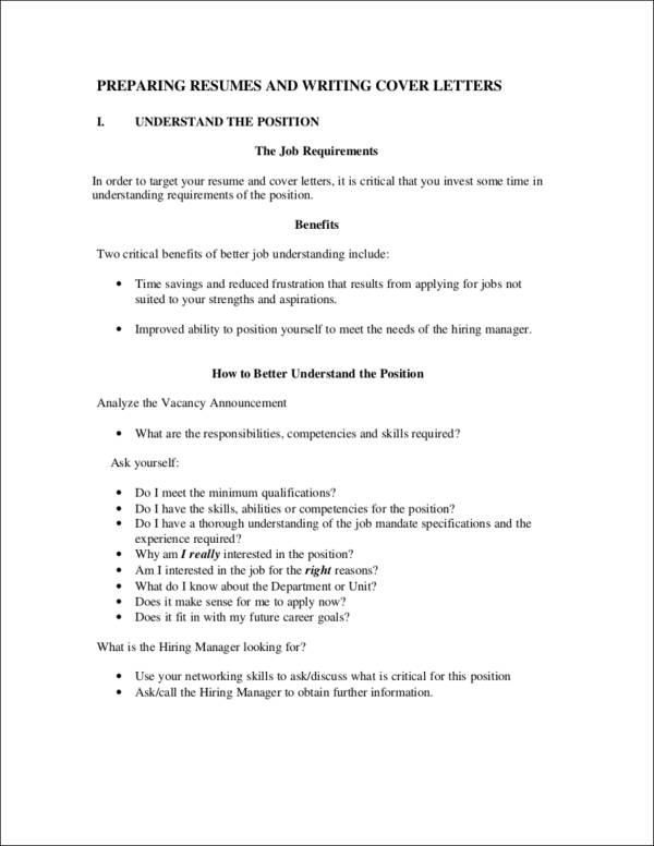 18.2 writing a cover letter and preparing a resume