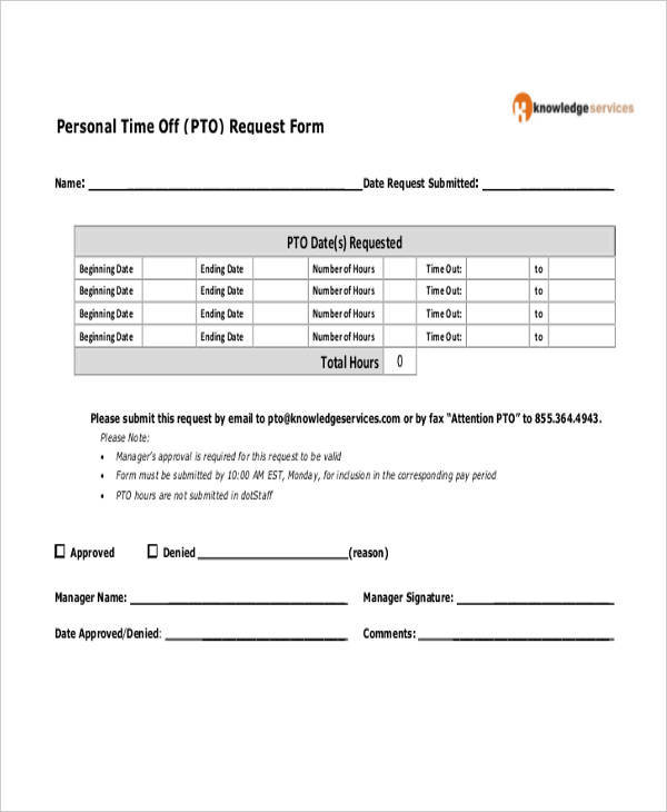 personal time off request form2