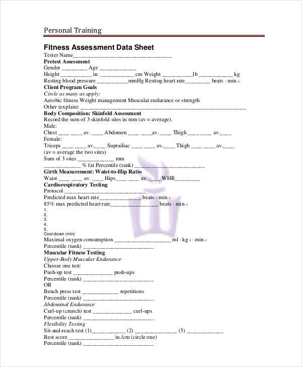 personal training assessment