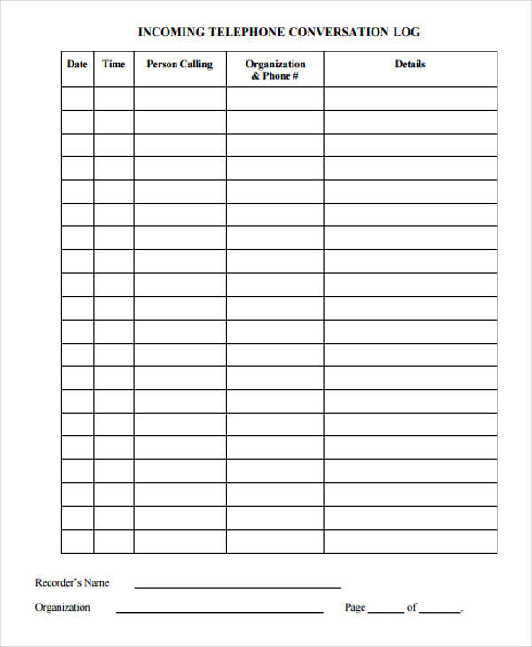 Free Printable Phone Log Template from images.sampletemplates.com