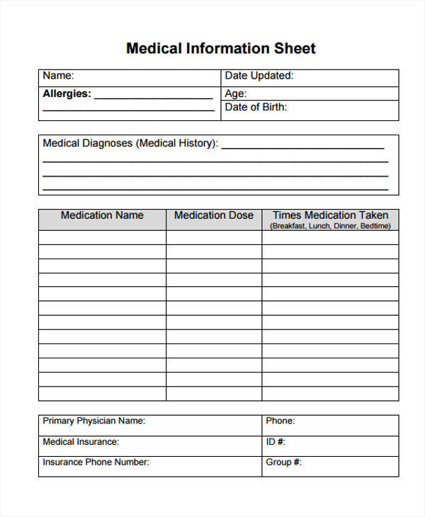 FREE 49 Information Sheet Samples In PDF MS Word