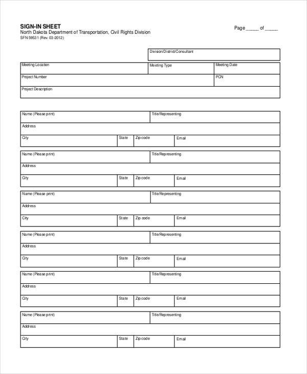 printable sign in sheet