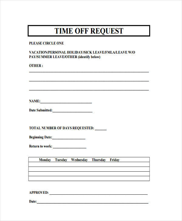 13+ Free Time Off Request Forms