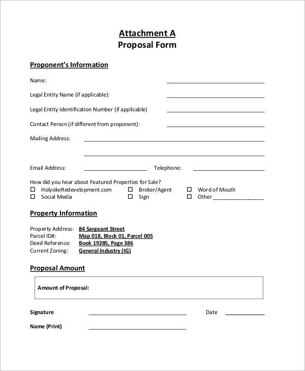 property sales proposal form