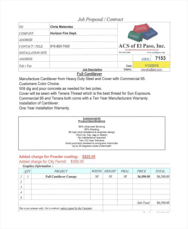 proposal for contract job