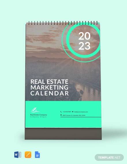 real estate marketing desk calendar template
