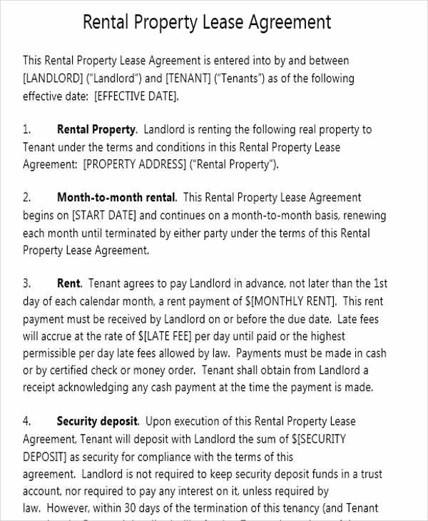 rental property lease agreement