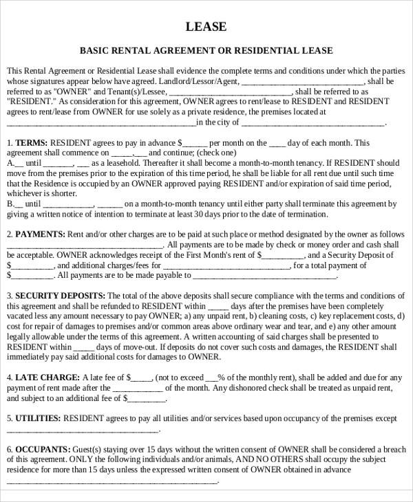 free 49 lease agreement templates in pdf