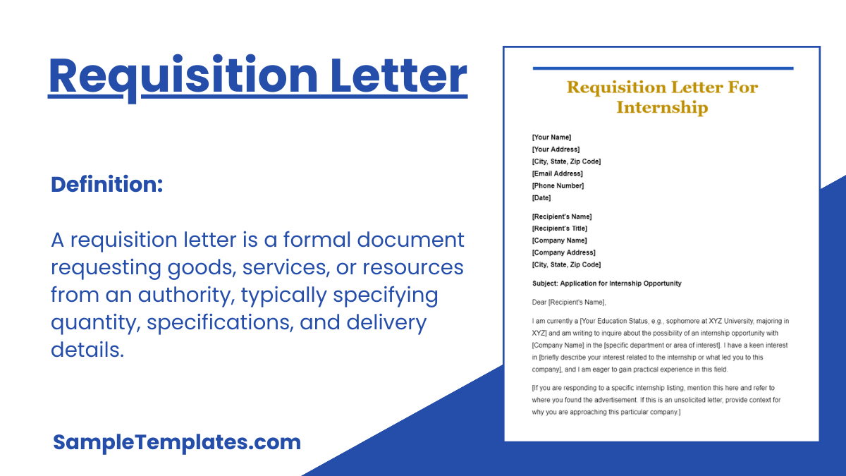 Requisition Letter