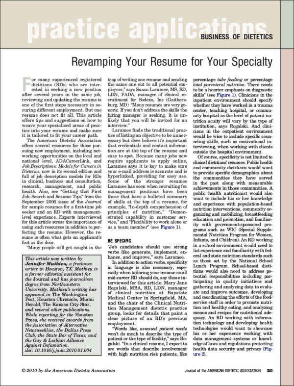 revamping your resume for your specialty