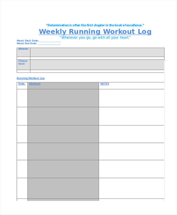 running workout log