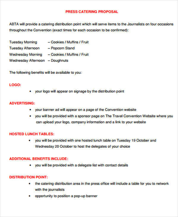 Catering Proposal Template