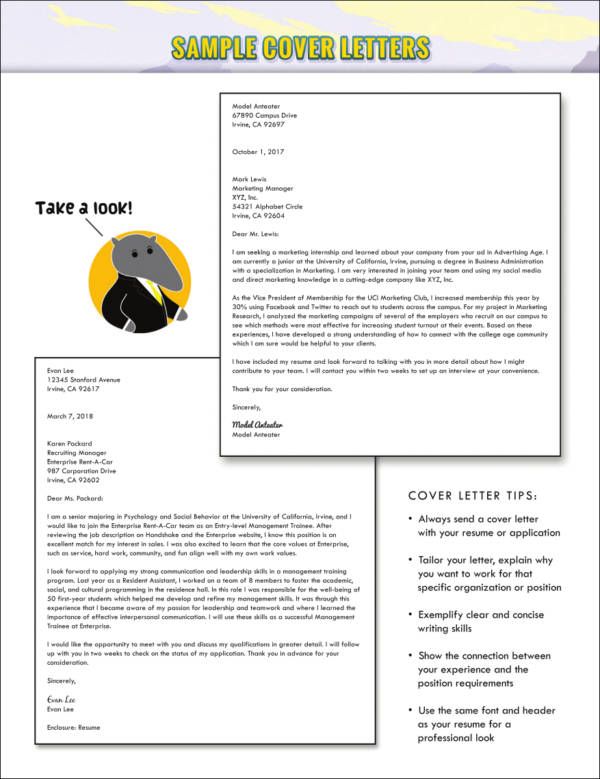 sample cover letters with tips