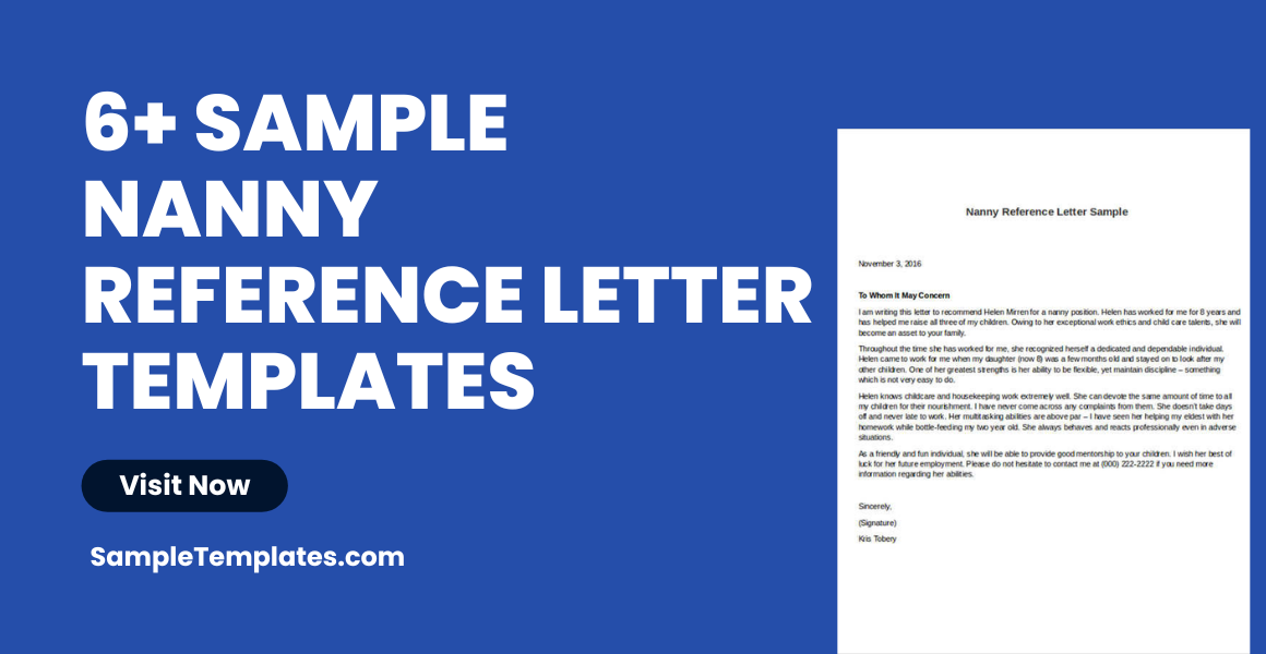 Sample Nanny Reference Letter Template