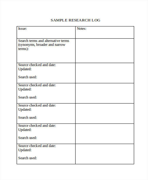 sample research log1