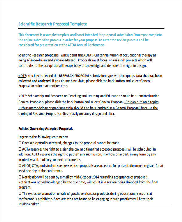 scientific research proposal template