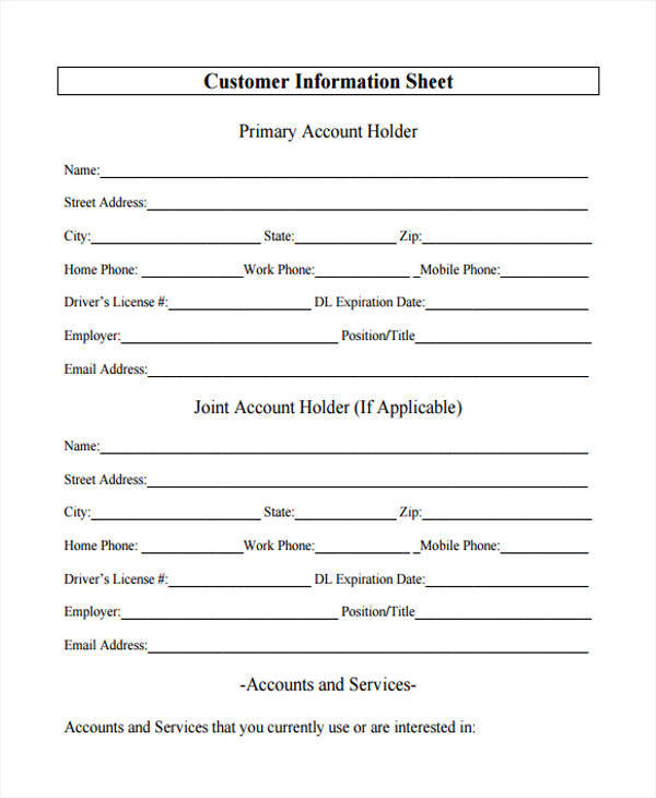 FREE 13+ Information Sheet Templates in MS Word | PDF