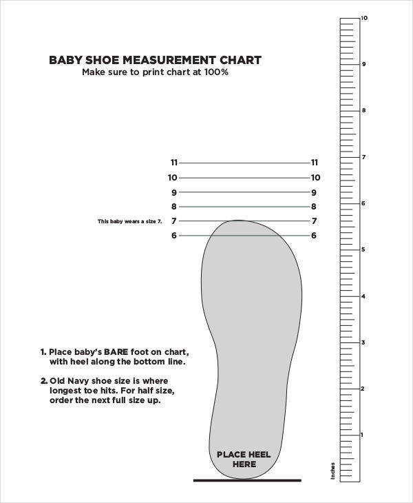 shoe measurement chart sample