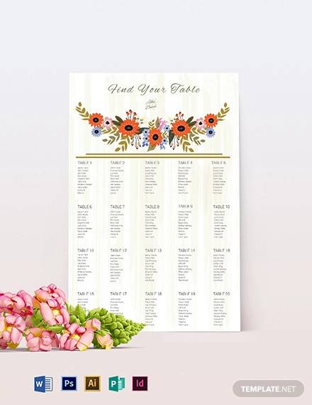 Simple Wedding Seating Chart Template