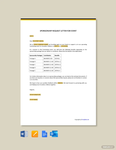 sponsorship request letter for event template