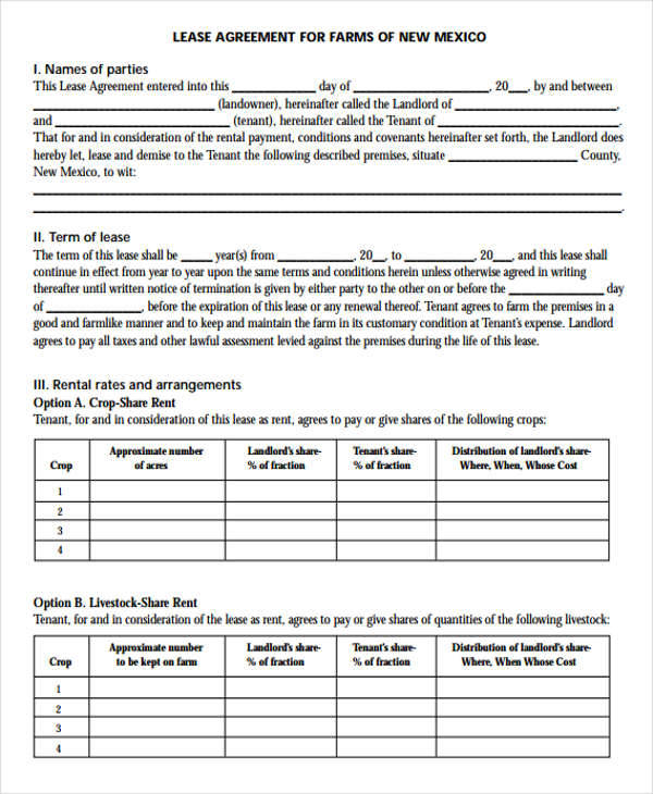 free 42 printable lease agreement templates in pdf ms word google docs pages