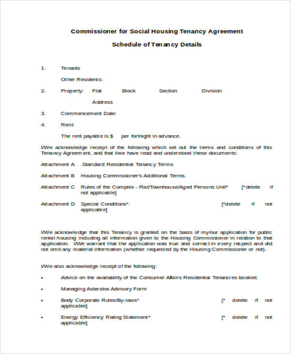 standard tenancy agreement