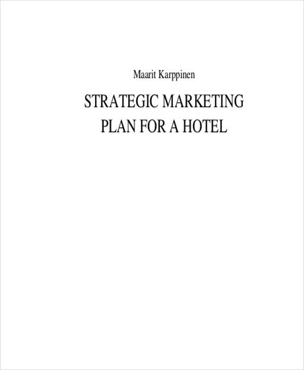 strategic hotel marketing plan