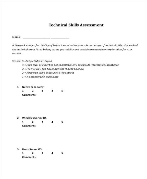 technical skills assessment