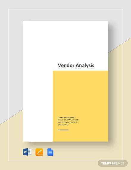 vendor analysis template