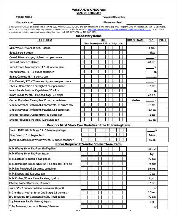 FREE 10 Vendor List Templates In MS Word PDF