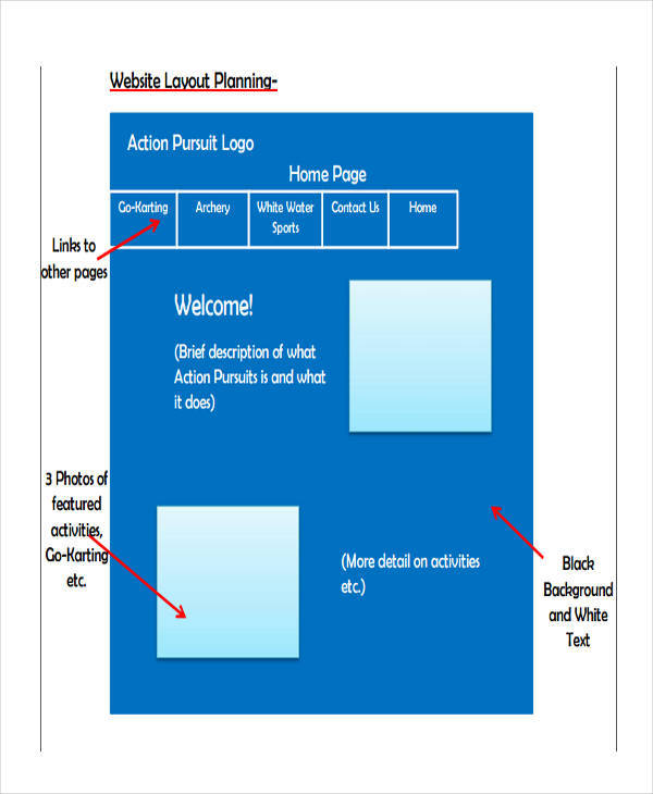 website layout storyboard