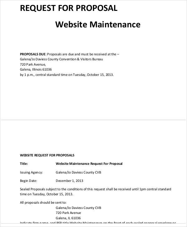website maintenance proposal