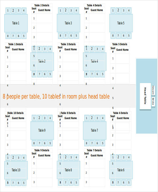 wedding reception seating chart