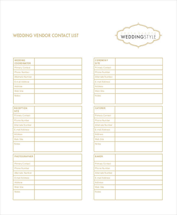 wedding vendor list1