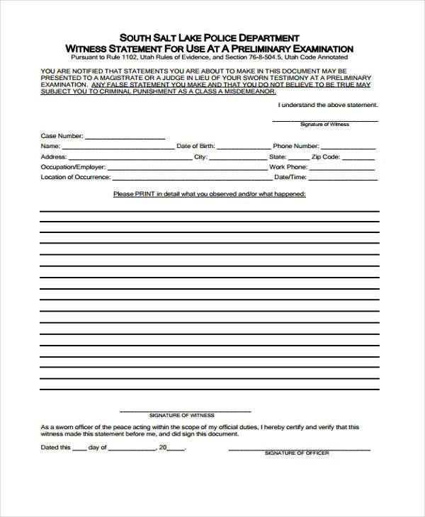 FREE 29 Sworn Statement Templates In MS Word PDF
