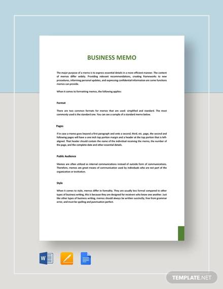 business memo example