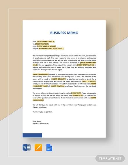 sample business memo