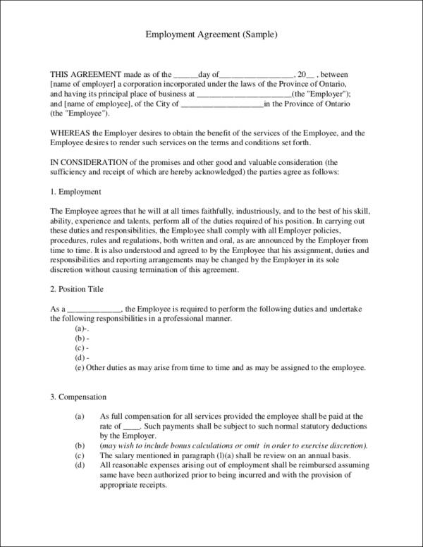 employment contract sample1