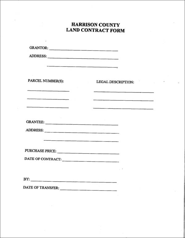 harrison county land contract form
