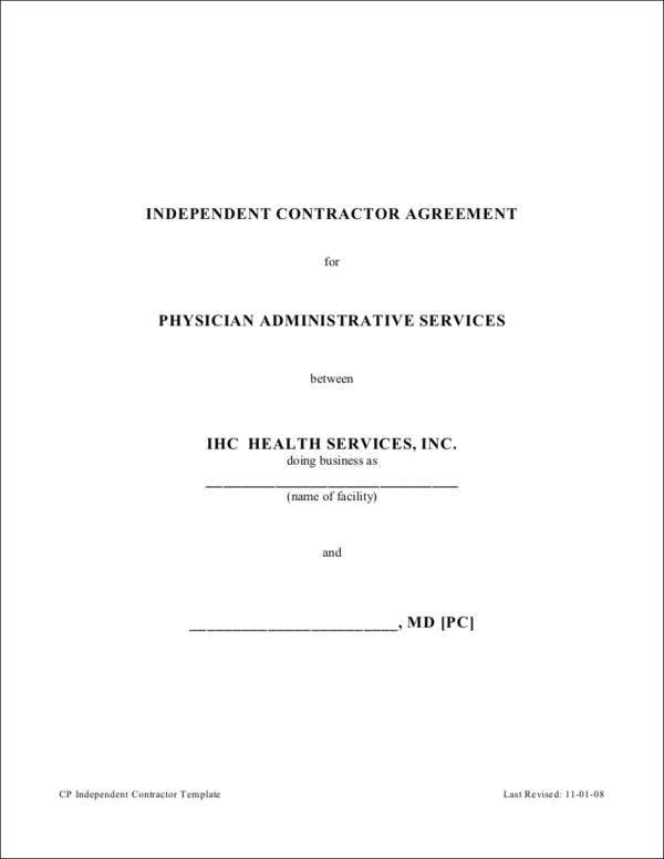 independent physician contractor agreement