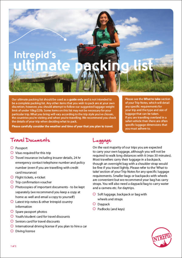 intrepid’s ultimate packing list