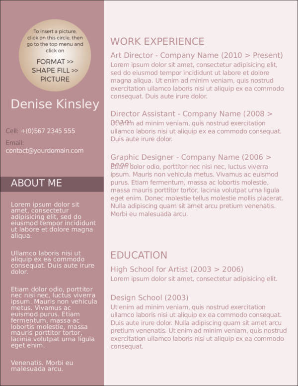 modern and chic resume template