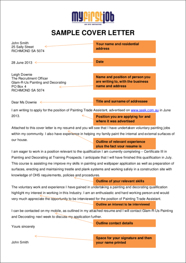 painting trade assistant cover letter