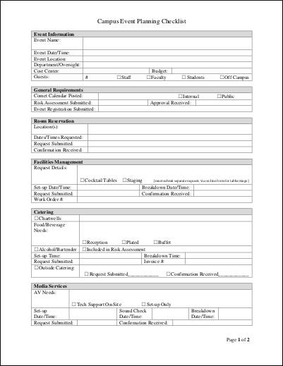 pre planning checklist sample