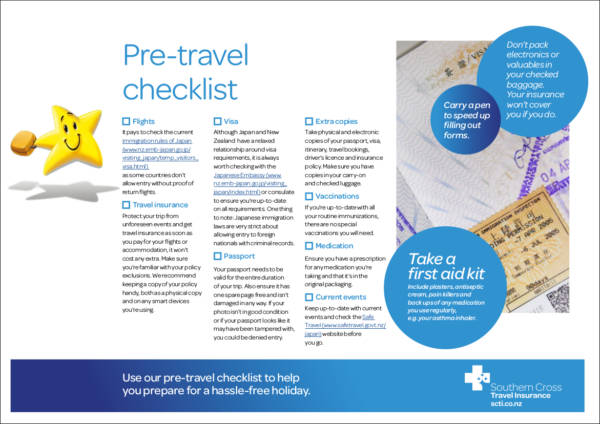 pre travel checklist